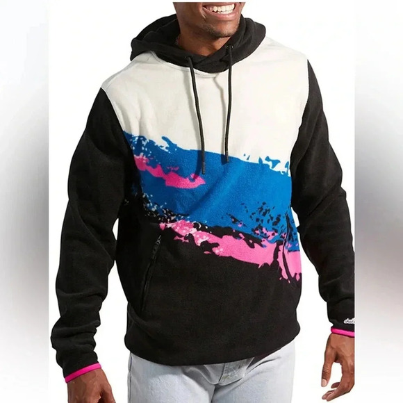 NWT CHUBBIES The Retro Splash Fleece Hoodie Size Small Super Soft - Picture 2 of 6